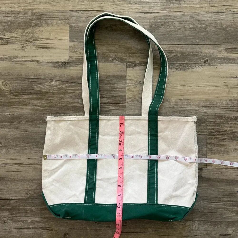 Vintage L.L. Bean Boat And Tote Green Canvas Tote Bag - Picture 5 of 5